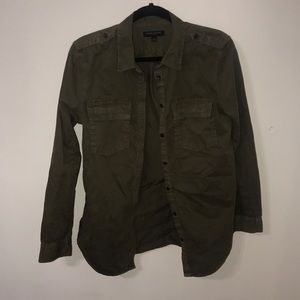 Banana republic green button down